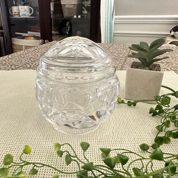 Waterford Cut Glass Crystal Lidded Multipurpose Jar *‎ flawed - Picture 1 of 8